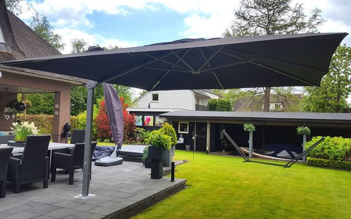 Solero® Palestro Pro | Grand Parasol Déporté | 4X3 Ou 4X4M intérieur Parasol Déporté Haut De Gamme