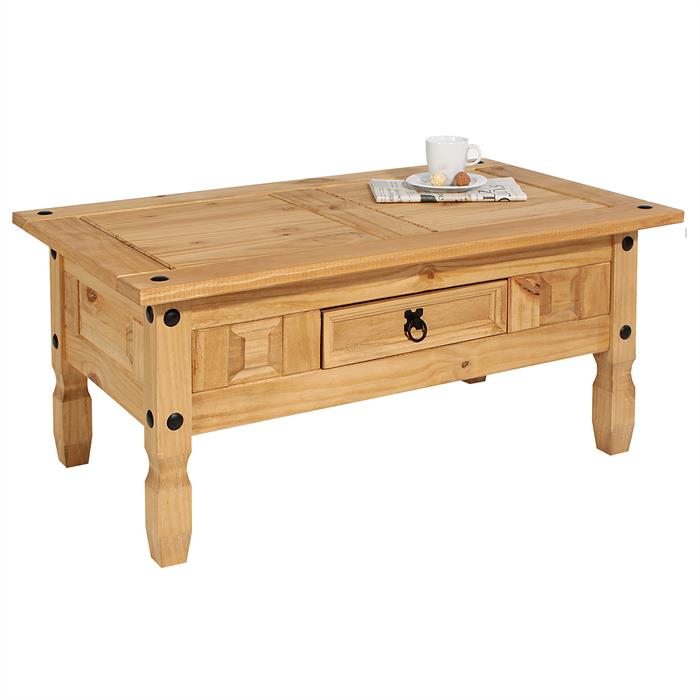 Table Basse En Pin Salsa Style Mexicain, Avec 1 Tiroir serapportantà Meuble Salsa