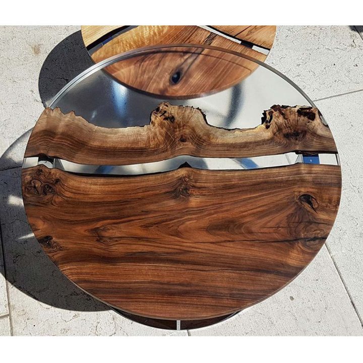 Table Basse Ronde De Salon Design Bois Et Résine Produit destiné Table Bois Resine Table Basse Ronde De Salon Design Bois Et Résine Produit destiné Table Bois Resine