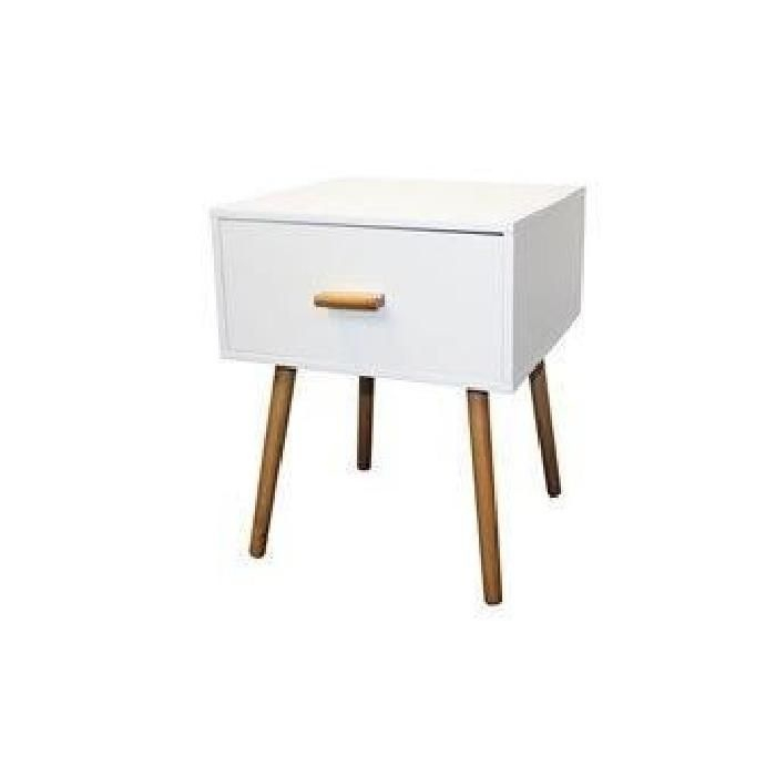Table De Chevet Blanc Design Scandinave | Table De Chevet avec Meubles Potiron