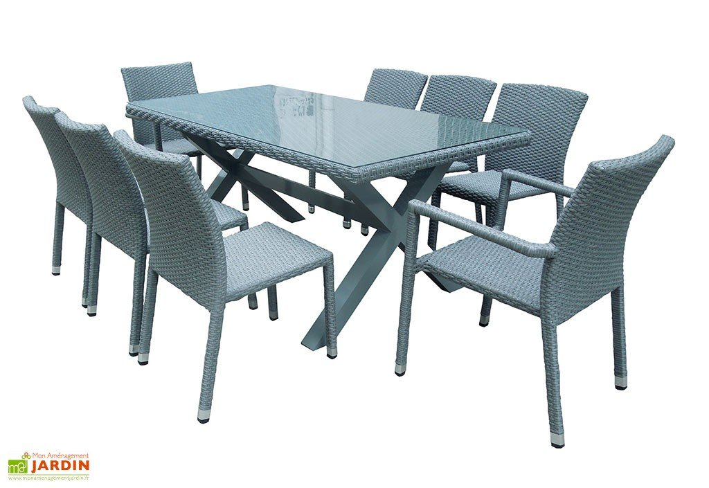 Table De Jardin + 6 Chaises avec Chaise En Résine Tressée Carrefour