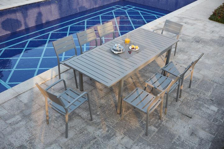 Table De Jardin Extensible En Aluminium Mezzane 8 tout Table De Jardin