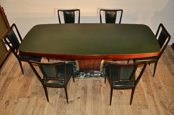 Table De Salle A Manger En Marbre Vert, Vittorio Dassi pour Table Marbre Salle A Manger