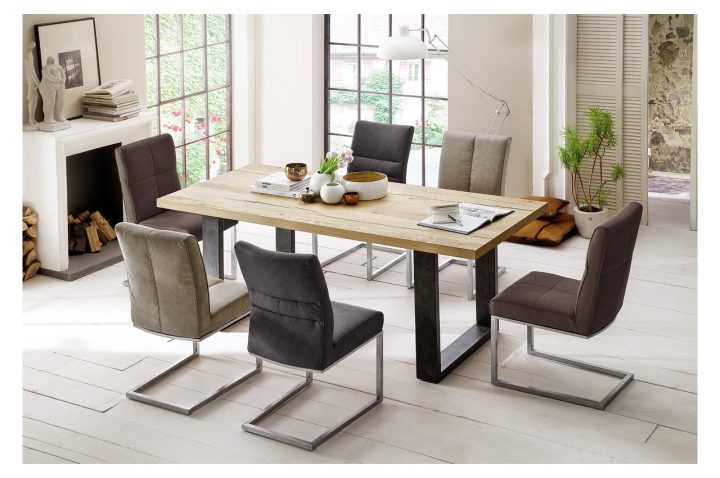 Table En Bois Massif & Pieds Acier Industriel – Novomeuble serapportantà Pied De Meuble Bois Table En Bois Massif & Pieds Acier Industriel – Novomeuble serapportantà Pied De Meuble Bois