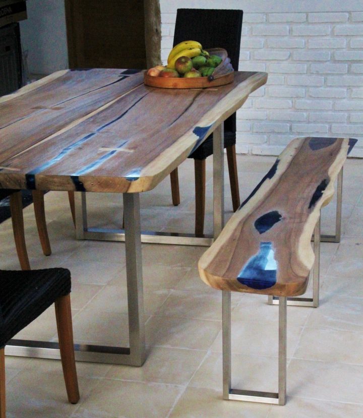 Table Salle A Manger Bois Massif Et Résine #Repas #Bois # destiné Table Bois Resine Table Salle A Manger Bois Massif Et Résine #Repas #Bois # destiné Table Bois Resine