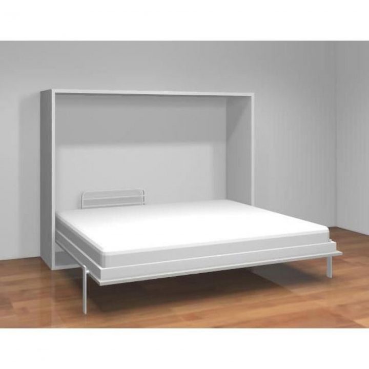 Teo – Armoire Lit Escamotable 140 Cm Blanc Mat Et Gris tout Armoire Ordinateur Fermée Teo – Armoire Lit Escamotable 140 Cm Blanc Mat Et Gris tout Armoire Ordinateur Fermée