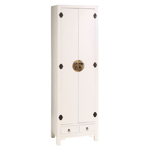 Tousmesmeubles – Armoire Lingère 2 Portes, 2 Tiroirs Blanc encequiconcerne Lingère Meuble