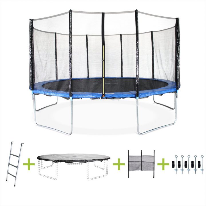 Trampoline 460Cm Avec Echelle, Bache, Filet Secu, Kit D à Alice Garden Trampoline