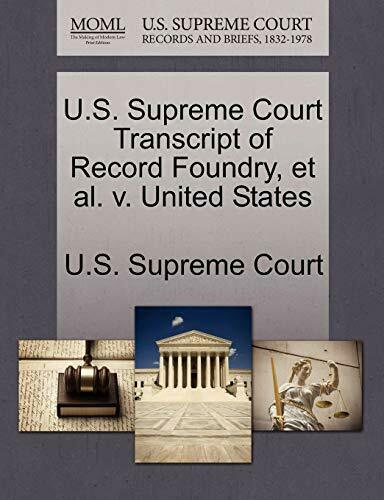 U.s. Supreme Court Transcript Of Record Foundry, Et Al. V concernant Duxha