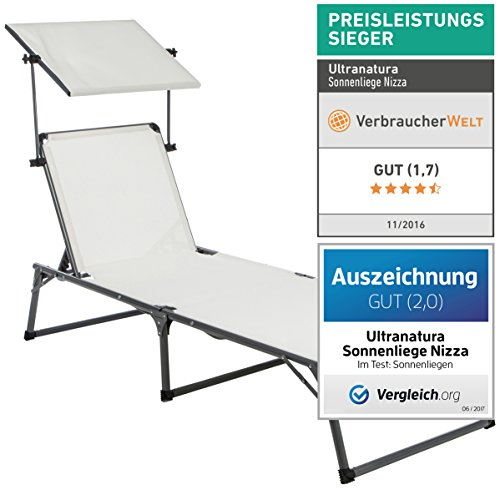 Ultranatura Chaise Longue Nizza En Aluminium Avec Pare concernant Chaise Longue Suspendue Avec Ombrelle Ultranatura Chaise Longue Nizza En Aluminium Avec Pare concernant Chaise Longue Suspendue Avec Ombrelle