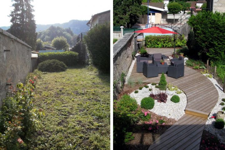 Un Sentier-Terrasse Dans Un Jardin De Ville serapportantà Un Jardin En Ville