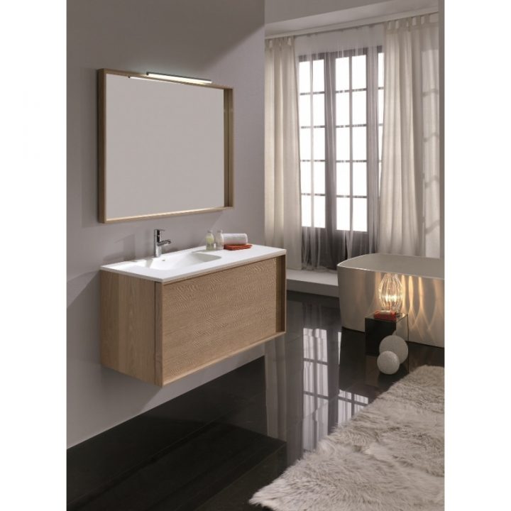 Vente Meuble Salle De Bain – Meubles Chene Massif 100 Cm encequiconcerne Tikamoon – Meuble Salle De Bain