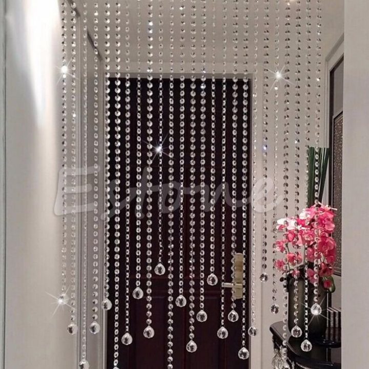 100 Pcs 14Mm Clear Crystal Rhinestone Octagonal Bead intérieur Rideaux De Perles Pour Portes