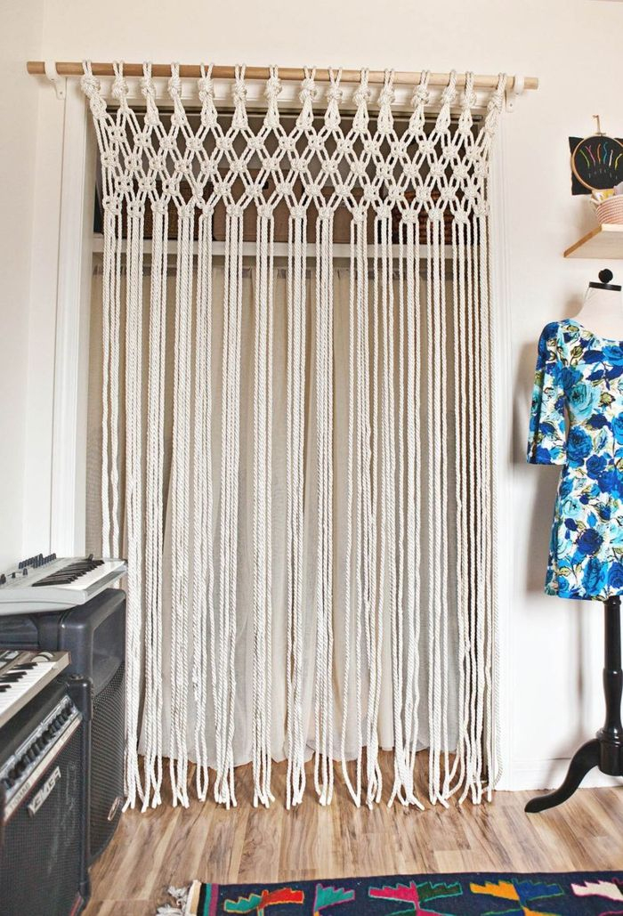 1001+ Projets Diy Macramé En Tutoriels Et Photos à Rideau Macramé Diy