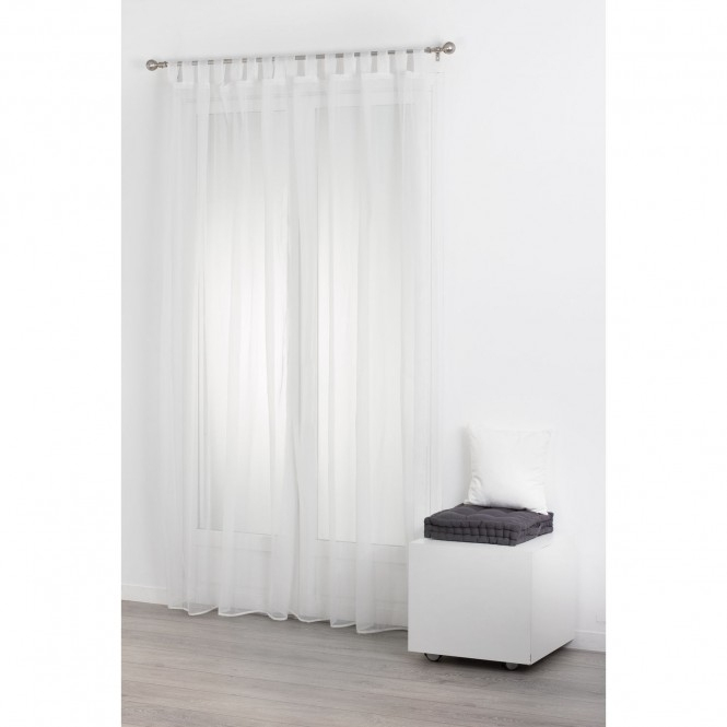 2 Voilages À Pattes Effet Mat – 140 X 240 Cm – Blanc dedans Rideaux Voilages Avec Pattes