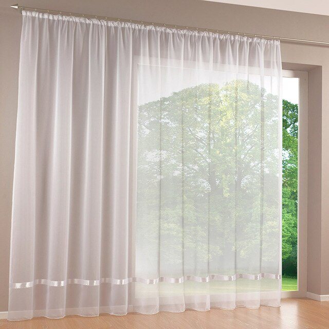 2017 Luxe Blanc Sheer Rideaux Transparent Organza Voile avec Rideau Transparent Blanc