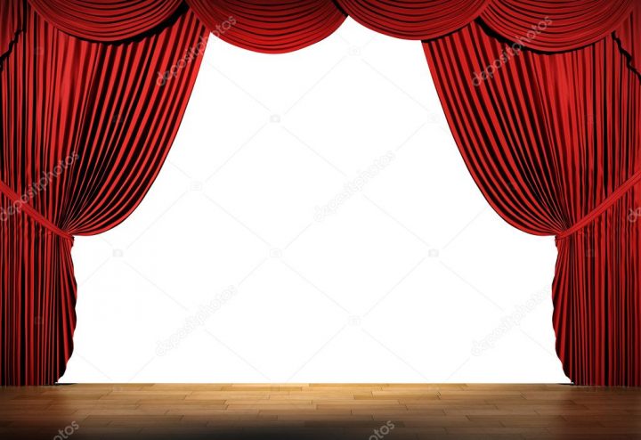 3D Stage Render, Red Curtain — Stock Photo concernant Rideau De Scène Noir