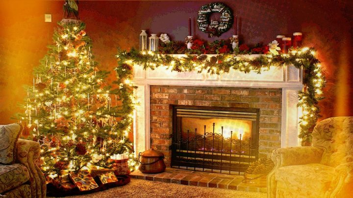 4K Fireplaces Wallpapers High Quality | Download Free à Cheminée De Noel