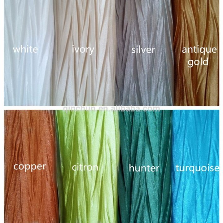 58 " Et 110 " Largeur 100% Polyester Satin Plissé Tissu serapportantà Tissu Au Metre Pour Rideau