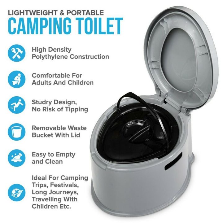 5L Grey Portable Camping Toilet Manual Compact Potty Loo tout Toilette Camping Car