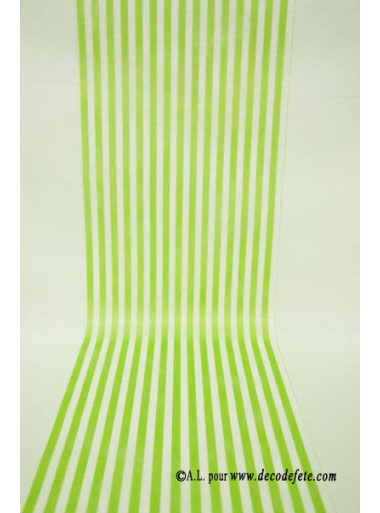 5M Chemin De Table Bayadere Vert Anis – Chemins De Table À destiné Chemin De Table Vert Anis