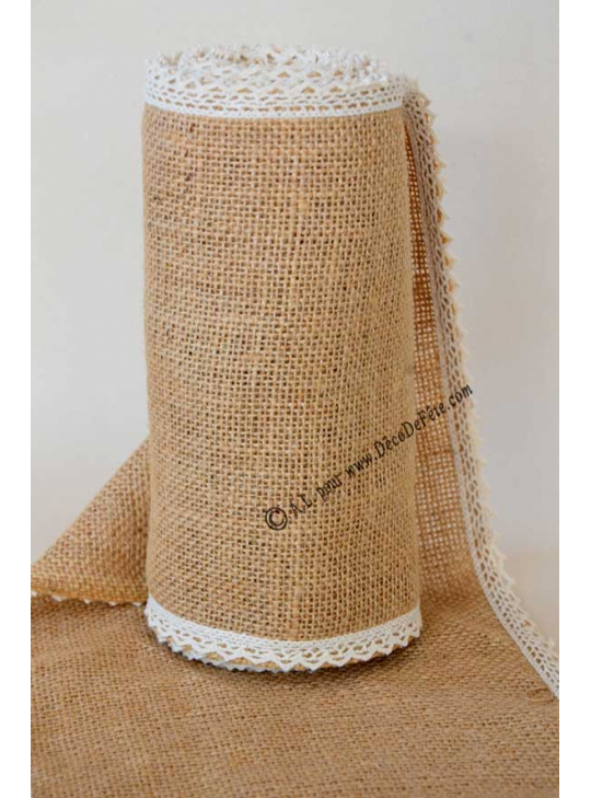 5M Chemin De Table Jute Tessa 20Cm Bord Dentelle pour Chemin De Table Chouette