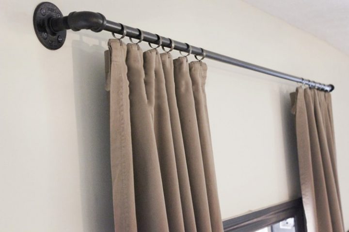 63 Pouces En Fer Forgé Tuyau D'Eau Serviette Rideaux Pôles concernant Rideaux Americain