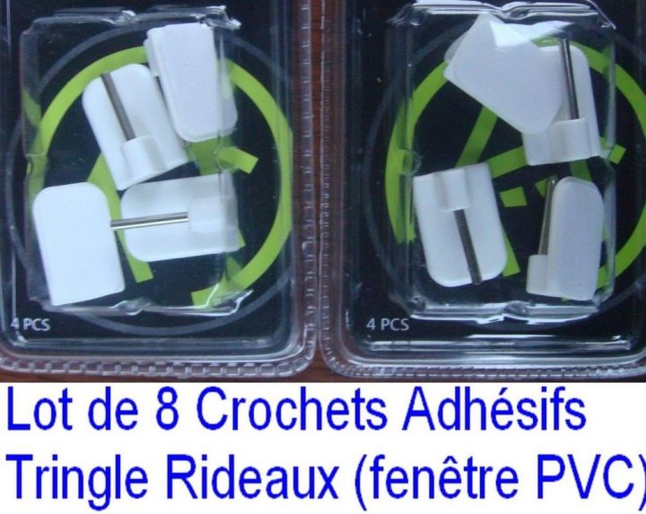 8 Crochets Adhésif Support Tringle Rideau Fenêtre Pvc avec Tringle A Rideau Sur Fenetre Pvc