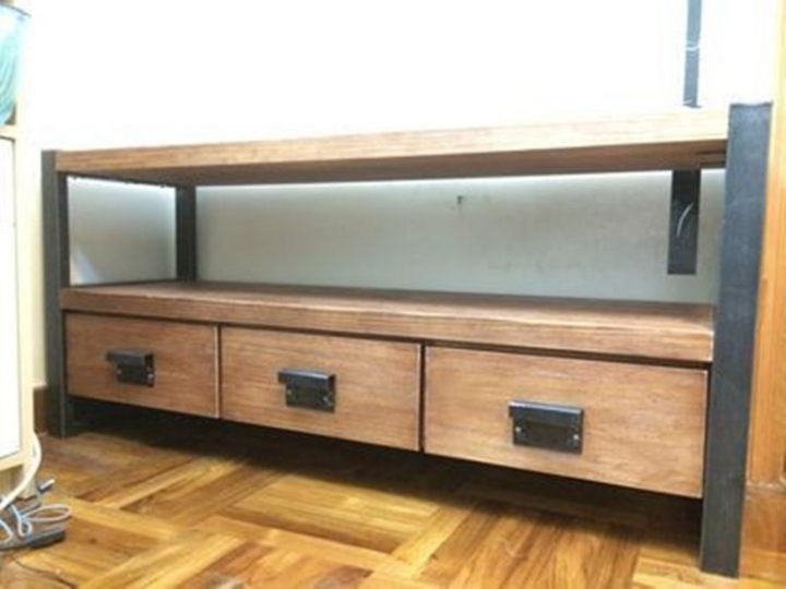 meuble tv fer forgé