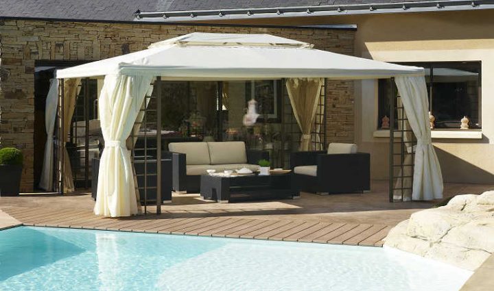 Achat De Tonnelle De Jardin En Aluminium Avec Rideaux Ecru serapportantà Rideaux Pour Tonnelle Pas Cher Achat De Tonnelle De Jardin En Aluminium Avec Rideaux Ecru serapportantà Rideaux Pour Tonnelle Pas Cher