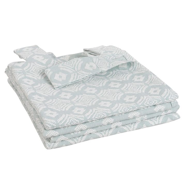 Achat Rideau À Passants En Coton Bleu Clair À Motifs tout Rideau Scandinave Bleu