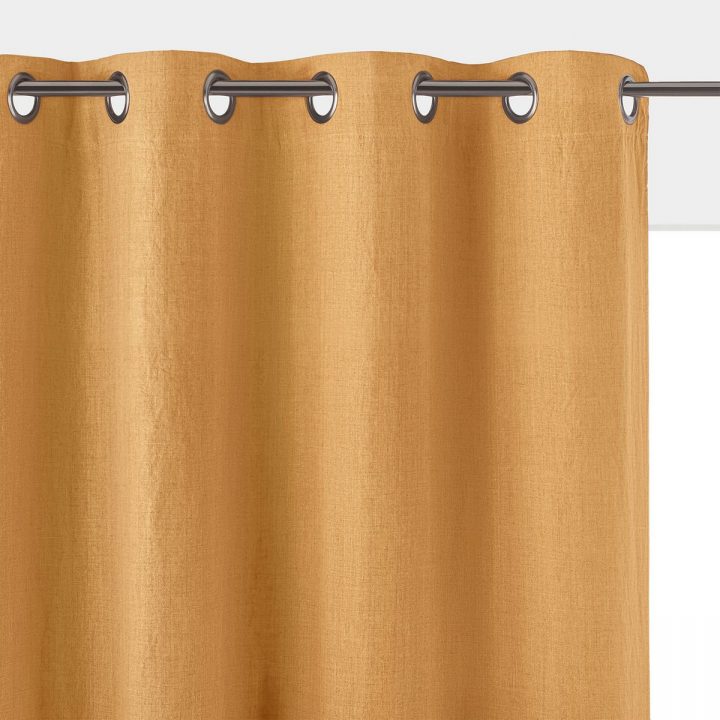 Achat Rideau Occultant Lin Lavé À Œillets Onega Jaune pour Rideau Scandinave Jaune Achat Rideau Occultant Lin Lavé À Œillets Onega Jaune pour Rideau Scandinave Jaune