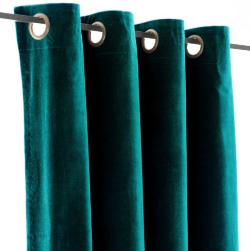 Achat Rideaux En Velours Bleu Paon Lyric – En Fil D serapportantà Rideau Scandinave Bleu