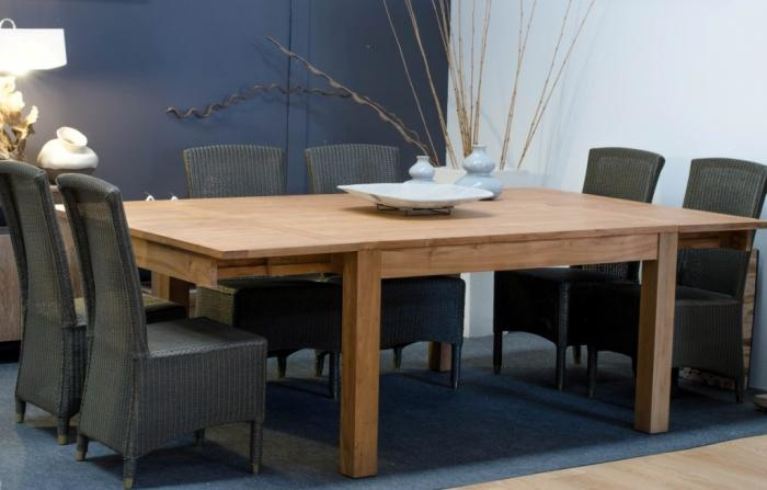 Achat Table 12 Personnes Rallonges Teck Carrée – Walk destiné Table Salle À Manger 12 Personnes
