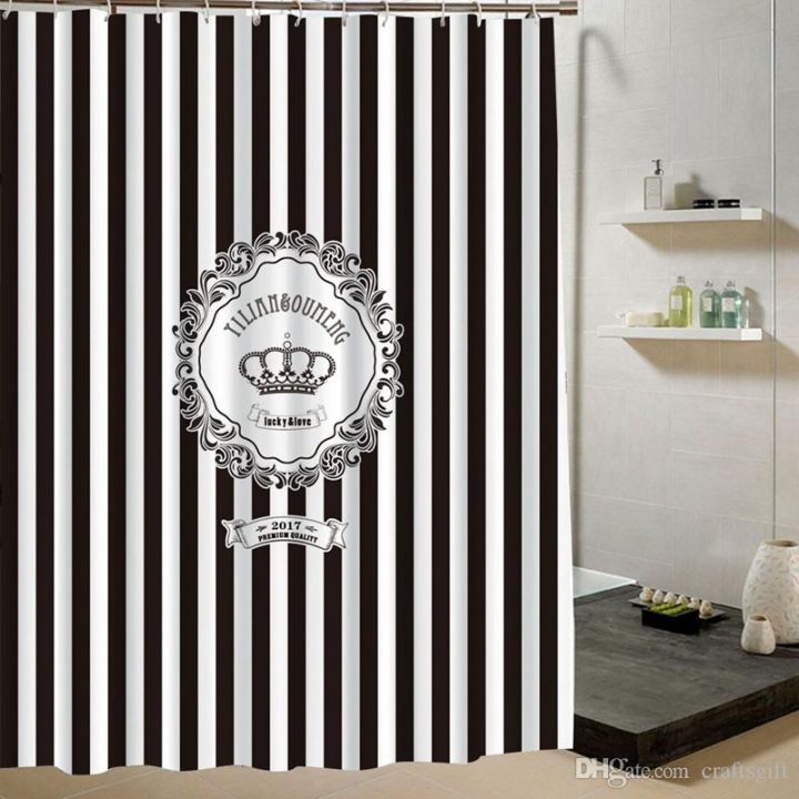 Acheter Européen Américain Noir Blanc Rayures Couronne serapportantà Rideaux Americain