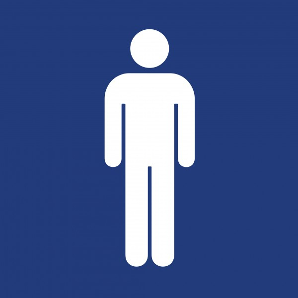 Adhésif / Pictogramme "Toilettes Hommes" Bleu tout Signalétique Toilettes
