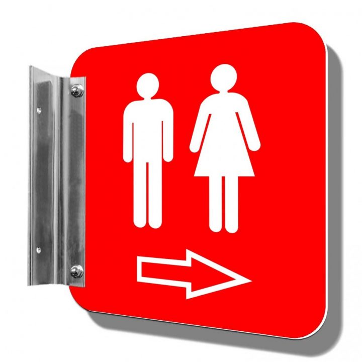Affiche Signalétique De Corridor (Fixation Simple intérieur Affiche Toilettes
