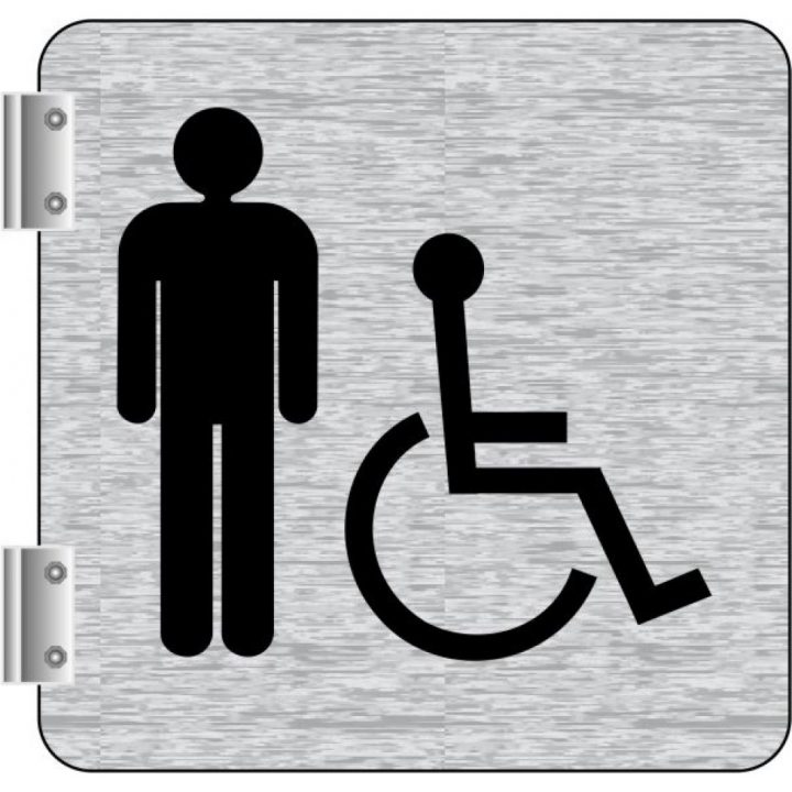 Affiche Signalétique De Corridor: Toilettes Hommes- Handicapés concernant Affiche Toilettes