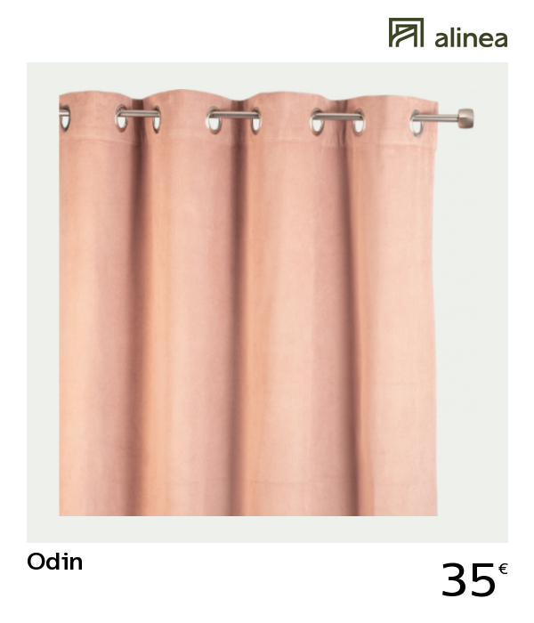 #Alinea #Decoration Odin Rideau En Velours Côtelé Rose dedans Rideaux Alinea