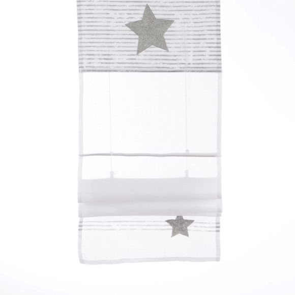 Amadeus – Store Bateau Motif Étoile Blanc/Gris Fee – Pas dedans Rideaux Amadeus Amadeus – Store Bateau Motif Étoile Blanc/Gris Fee – Pas dedans Rideaux Amadeus