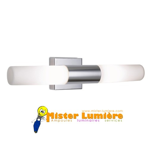 Applique De Salle De Bain Lorient Chrome Et Opale concernant Luminaire Toilette