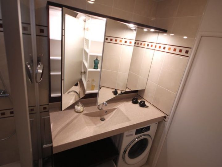 Armoire De Toilette 3 Portes Triptyque Pour Salle De Bains tout Plan De Toilette Sur Mesure