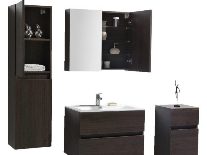 Armoire De Toilette Bloc-Miroir Siena Largeur 80 Cm, Chêne à Armoire De Toilette Sans Miroir