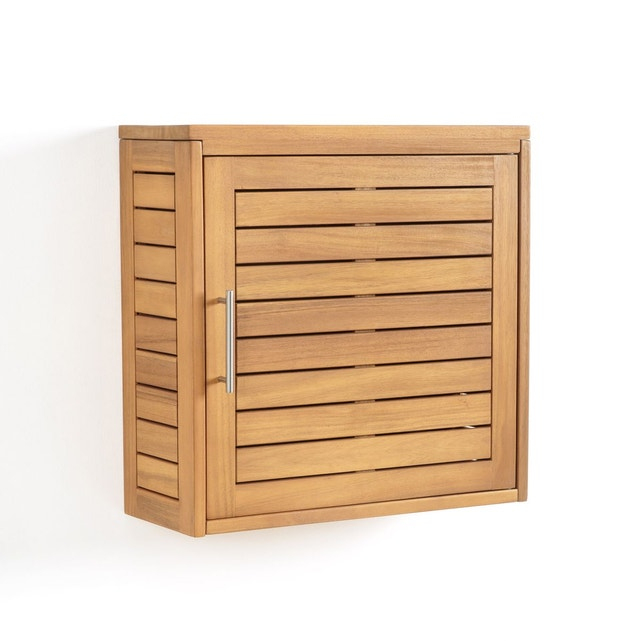 Armoire De Toilette Murale Charon, En Acacia Acacia La intérieur Placard Toilette