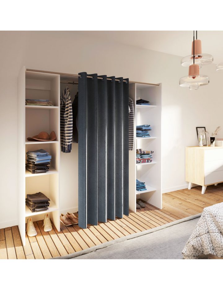 Armoire Extensible «Dressing 2» Avec Rideau encequiconcerne Rideaux Habitat