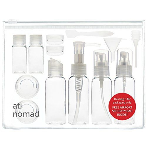 Ati Nomad Ensemble 13 Pièces De Flacons Et Pots De Voyage concernant Kit Trousse De Toilette Avion Ati Nomad Ensemble 13 Pièces De Flacons Et Pots De Voyage concernant Kit Trousse De Toilette Avion