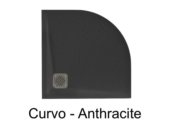 Bac De Douche Quart De Rond, En Résine Minérale – Curvo intérieur Bac De Douche 100X100