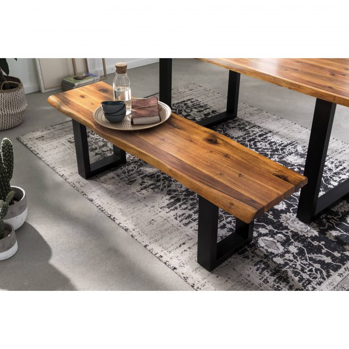 Banc De Salle À Manger 150 Cm En Bois Massif D'Acacia Et concernant Banc Salle A Manger