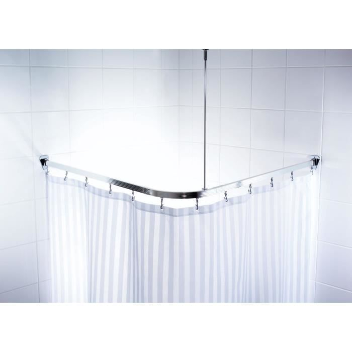 Barre De Douche Coulissantes + Crochets – 90 X 90Cm encequiconcerne Tringle Rideau Arrondie