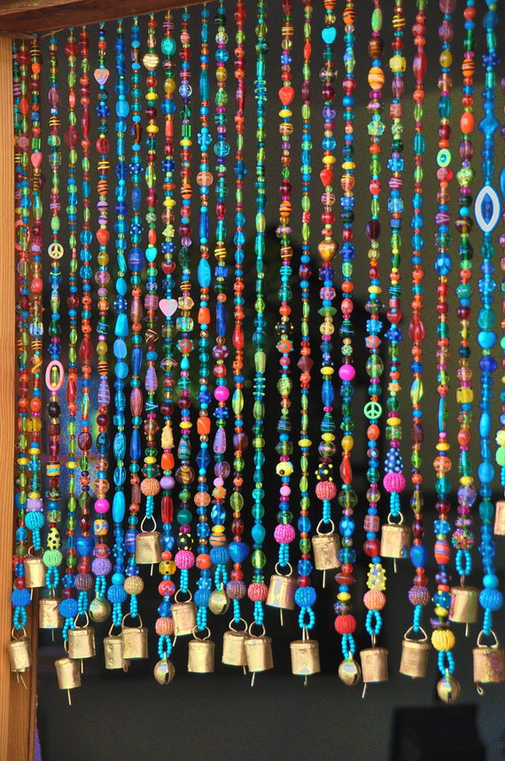 Beaded Curtain-Bead Curtain Bohemian Curtain-Window | Etsy tout Rideau En Perle